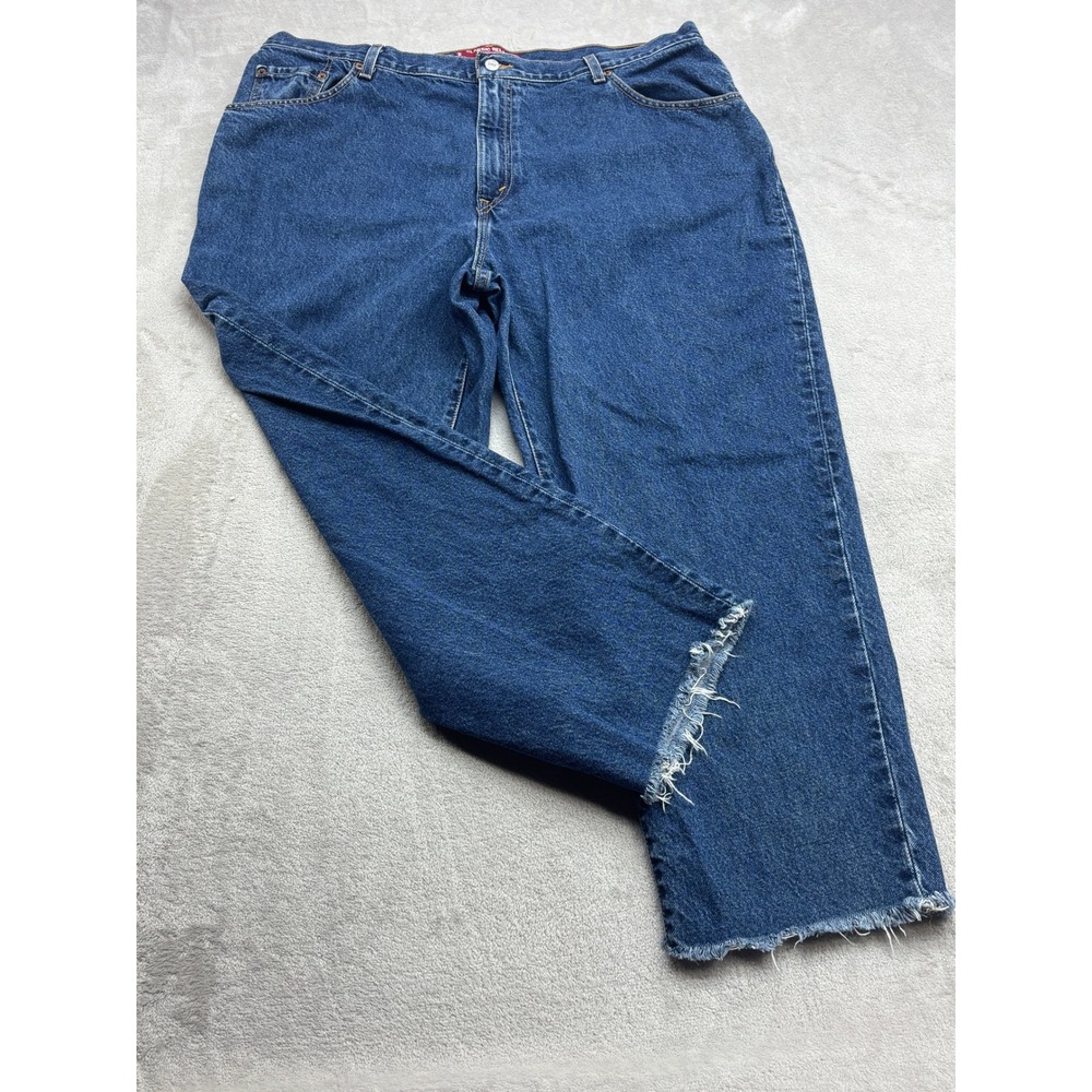 Vintage Levi's 550 Jeans Women's 20W Classic Relaxed Frayed Hem Baggy 90s Denim